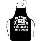 Xmeden 30th 50th 60th 70th Birthday Gifts for Men, Apron Gifts for Husband Wife Friends, Kitchen Chef Aprons with 2 Pockets