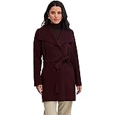 TAHARI Women's Double-faced Luxury Soft Wool Blend Peacoat- Wrap Wool Coat With Removable Belt