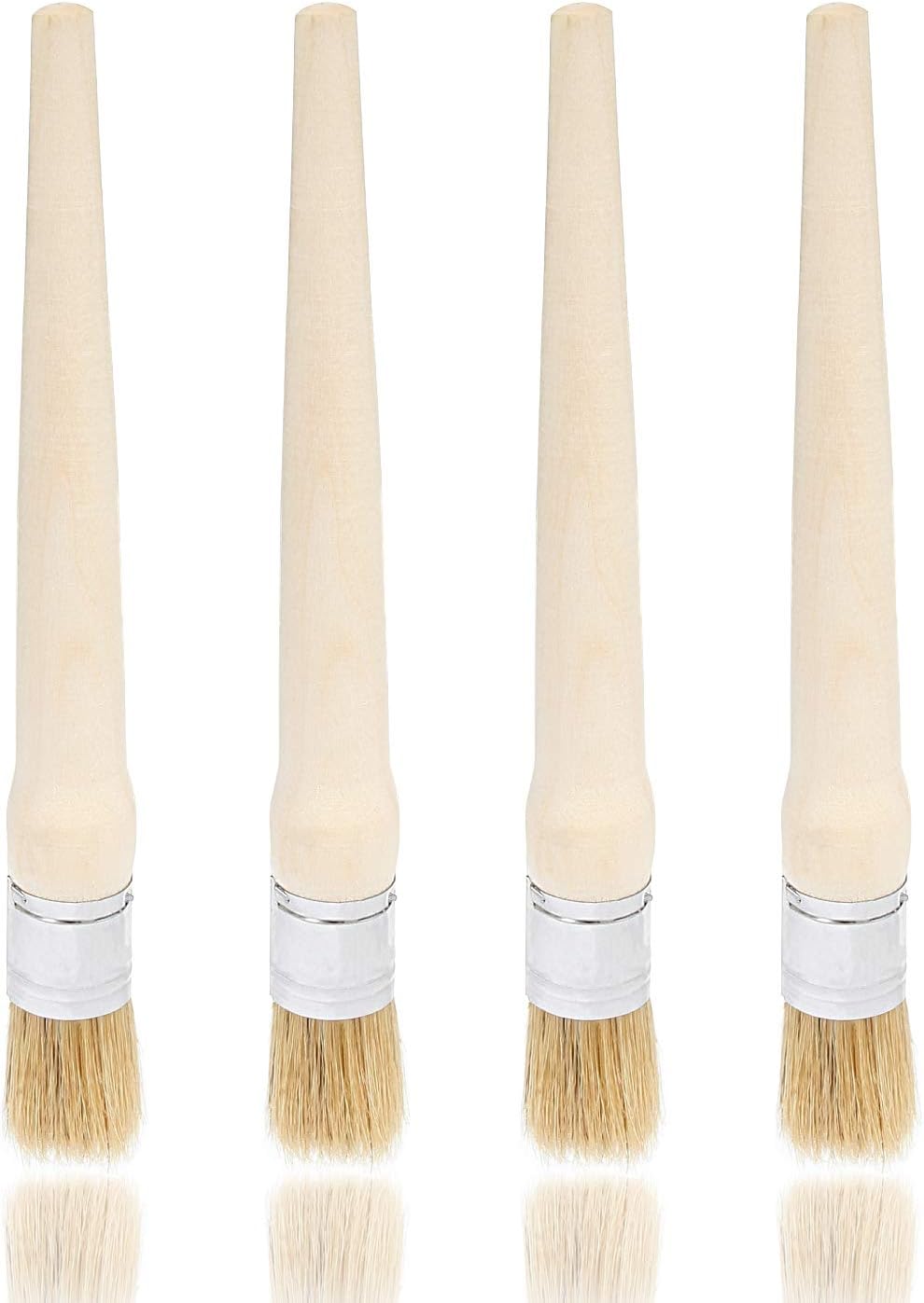 AHUNTTER 4 Pack 25mm Furniture Paint Brushes for Chalk Paint 1″ Natural