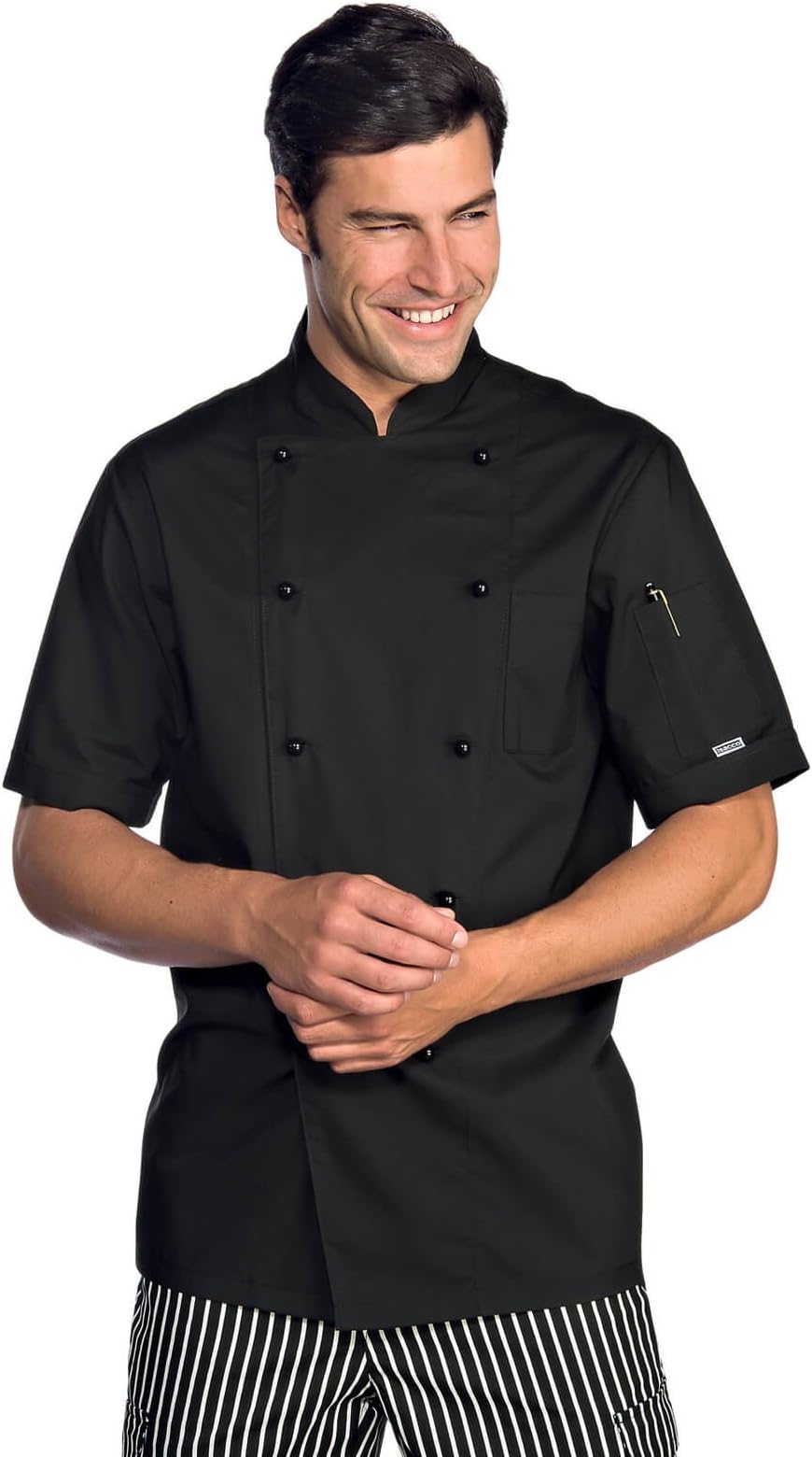 Extra-Lightweight Short-Sleeved Chef’s Jacket - Black