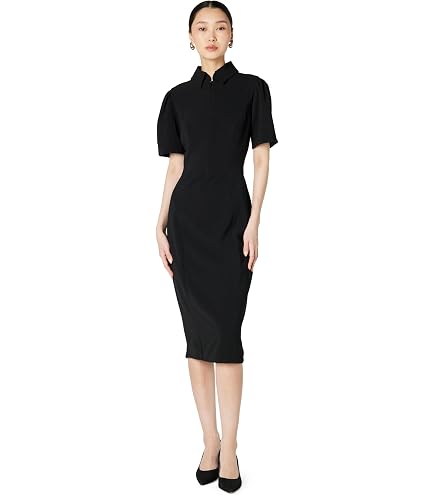dress the population black label Women's Gloria Pinstripe, Midi, Sheath, V-Neck Dress, Multi, X-Small at Amazon Women's Clothing store Burgundy Dresses Color:Coffee Glitter Black Quinceanera Dress This ultra