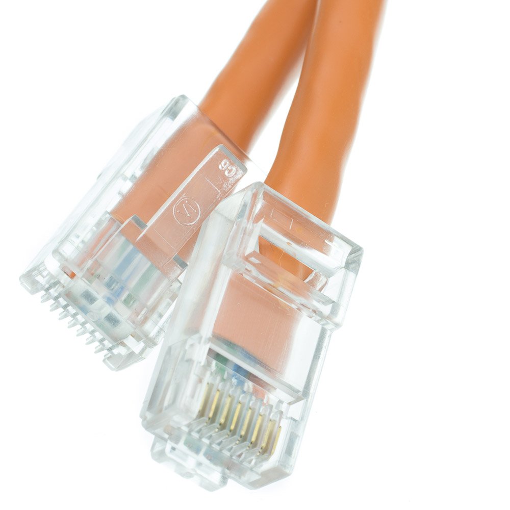Cat5e Orange Patch Cable, Bootless, 7 Foot Computers & Accessories