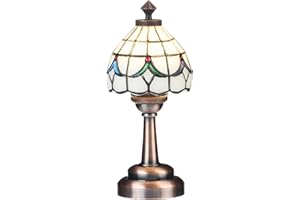 INUSITUS Mini Dollhouse Tiffany Table lamp, LED Miniature Accent Lighting for Dolls House Decor, Functional Light, Furniture Accessories