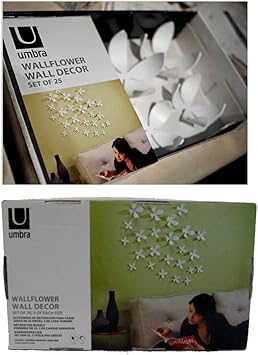 Umbra Wallflower Wall Decor 25 Flowers White Diy Nature Art Home