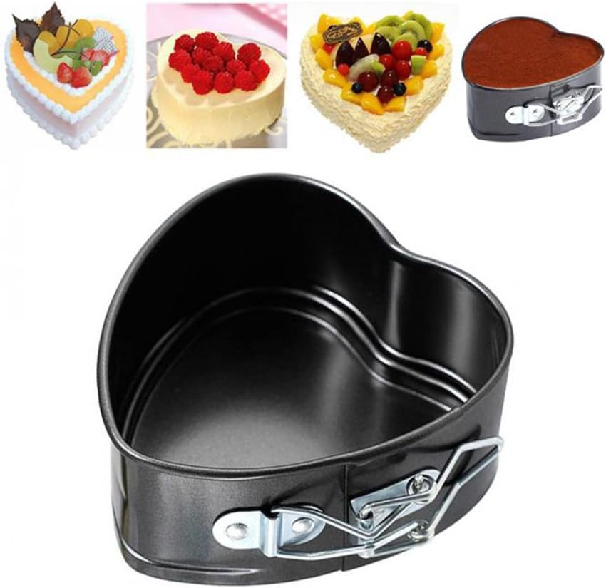 TJW Non-Stick Cake Pan, Heart Shape Mini Bakeware Cake Pan DIY Cake Mold Baking Cheese Bread Tray