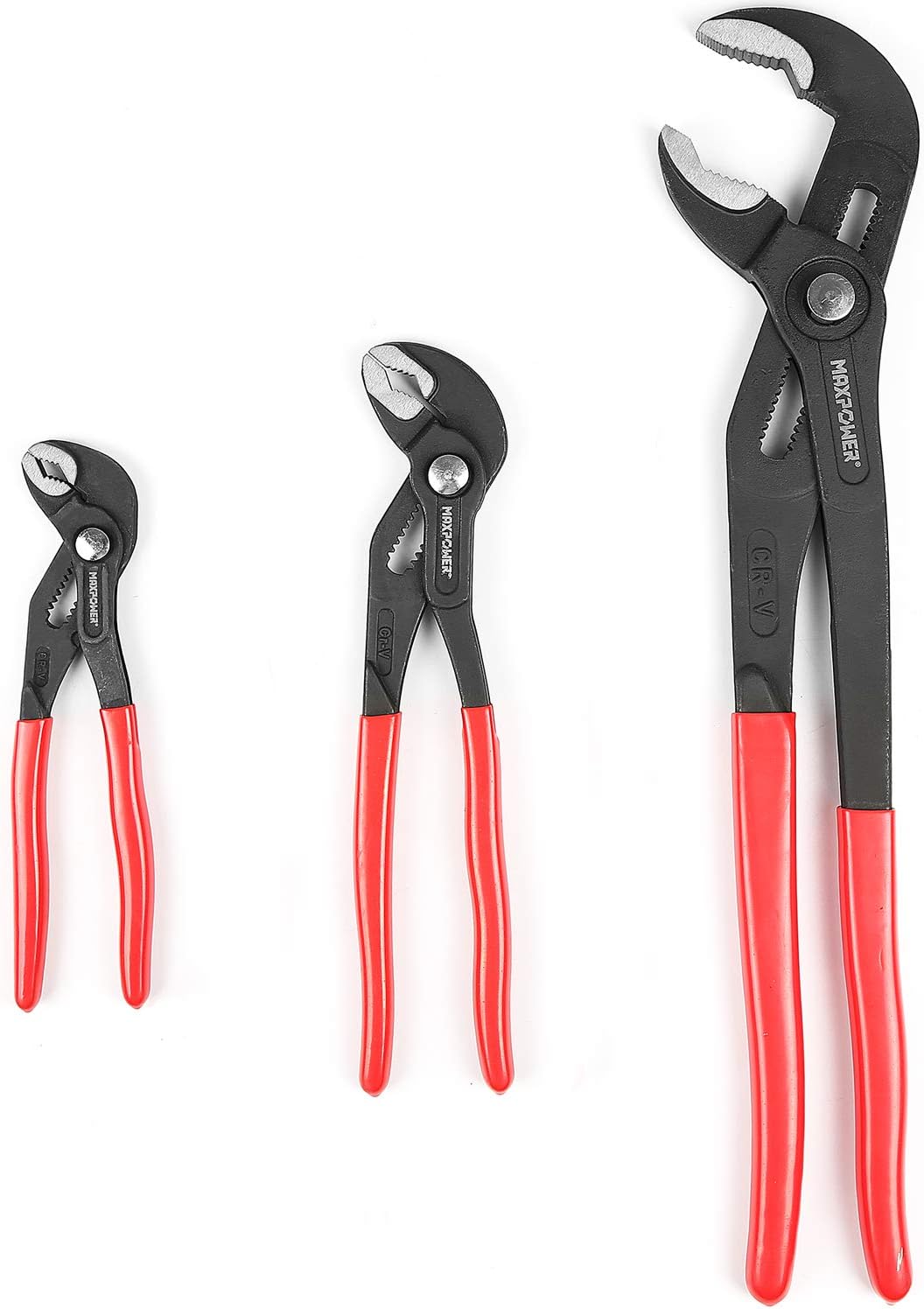 MAXPOWER Water Pump Pliers Set. Plumbing Pliers 3 Pieces Kitbag Set. 7