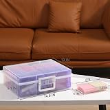 Novelinks 4x6 Photo Organizer Box with Handle, 16 Inner Cases, Pink Purple view 4