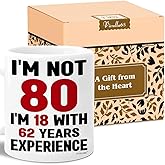 Vivulla68 80th Birthday Gifts for Men Women, 80 Year Old Birthday Gifts for Women Men, 1946 Bday Gift for Woman Man, Gift for 80 Year Old Woman, 80th Coffee Mug 11Oz, 1946 Cup for Grandpa Grandma