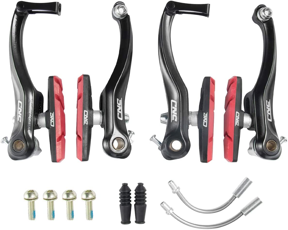 Chooee Mountain Bike Linear V-Brakes, Bicycle Front and Rear V-Brakes,black/red