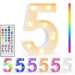 Pooqla Colorful Lighted Numbers with Remote, 35