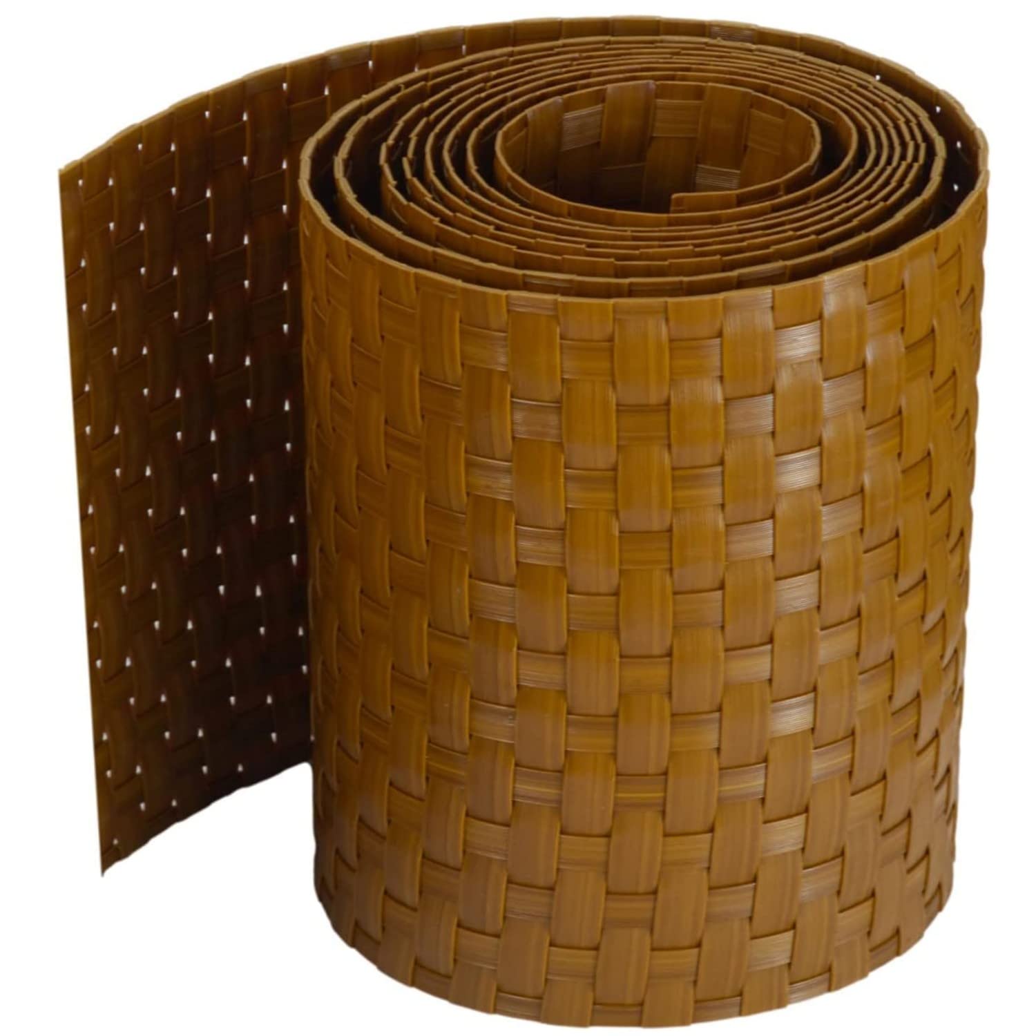 workingHOUSE Polyrattan Privacy Screen Strips for Double Bar Mesh - Weatherproof Strips for Fence, Balcony and Terrace 255cm Length x 19cm Height (Honey Brown)