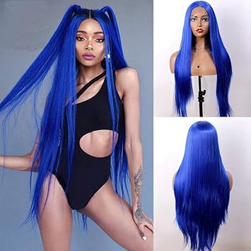 blue lace front wig