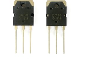 Todiys New 4Pair for 4Pcs B688 2SB688 + 4Pcs D718 2SD718 to-3P Silicon PNP Power Transistors 2SB688-O + 2SD718-O