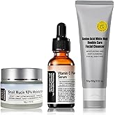 Crema De Baba De Caracol Original, 92% Snail Mucin Moisturizer Korean Skin Care Set, Snail Mucin Serum, Vitamin C Facial Serum, Double Care Facial Cleanser, Crema Baba De Caracol Original