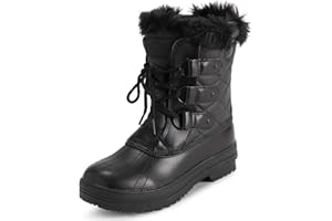 Polar Products Womens Snow Boot Quilted Short Winter Snow Rain Warm Waterproof Boots