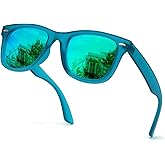 SIPHEW Polarized Mirrored Sunglasses for Women & Men Square UV Protection Womens Sunglasses for Beach/Sports/Festival Party