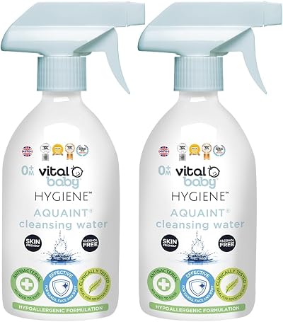 Vital Baby Aquaint Cleansing Water 1L - Hypoallergenic, Alcohol-Free,