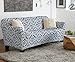 Velvet Plush Stretch Sofa Slipcover. Velvet Sofa Couch Furniture Protector, Soft Anti-Slip, High Stretch for 3 Seat Sofa. (Sofa- 3 Seater, Dark Denim Blue - Snowflake)