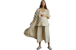 NOTHING FITS BUT Muslin Gauze Nursing Set, Postpartum Nursing Pajamas Set, Soft Pjs Sleepwear Maternity Loungewear