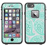 Skin Decal for LifeProof Apple iPhone 6 Case - Paisley Green and Flowers on White