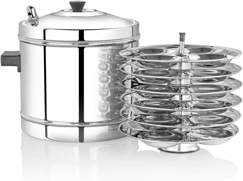 Premier Stainless Steel 6 Plate (24pc) Idli Maker