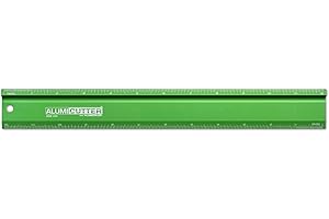 Alumicolor AlumiCutter Aluminum Steel Straight Edge for Office, School, Engineering and Framing, 12IN, Green