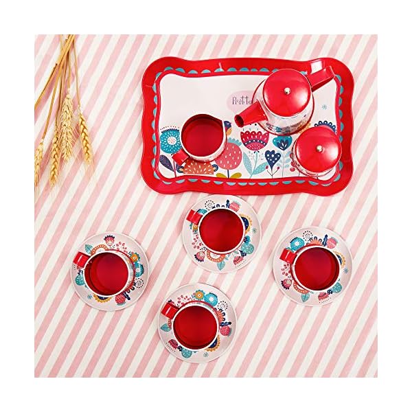 BUYGER Teeservice Kinder Tee-Set Puppengeschirr Kaffeeservice Kinderküche Geschirr Küche Spielzeug Rollenspiele für… – Bild 6
