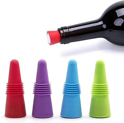 Wine Stoppers,Silicone Bottle Stopper Caps 8pieces Multicolored