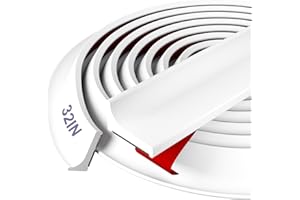 Hzetuu Shower Threshold Water Dam Barrier - 32 Inch, Versatile, Silicone Shower Water Guard Stopper Seal Strip for Bathroom Floor, Bathtub Rim, Kitchen Countertop, White