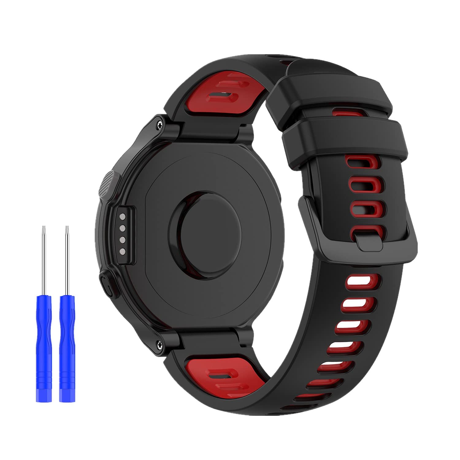 Huwokxix Watch Strap compatible with Garmin Forerunner 220/230/235/620/630/735XT,Adjustable Silicone Sports Strap Replacement Band for Garmin Approach S20/S5/S6