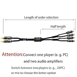 Arklove 10ft Shielded RCA Plug Splitter Stereo