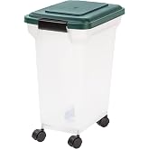 IRIS USA Airtight Pet Food Container, Up to 22 lbs, Green | Made in USA, BPA-Free, Rolling Wheels
