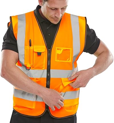 Beeswift Executive Hi Viz Waistcoat Orange L EN ISO 20471 Class 2