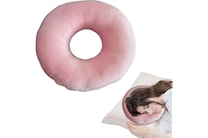 GCHC-CYL Ear Piercing Pillow for Side Sleepers，Donut Pillow with Ear Hole Ear covers for sleeping ，Pillow with arm hole，Ear Guard Pillow for Ear Pain Ear Pressure (Pink-Velvet)