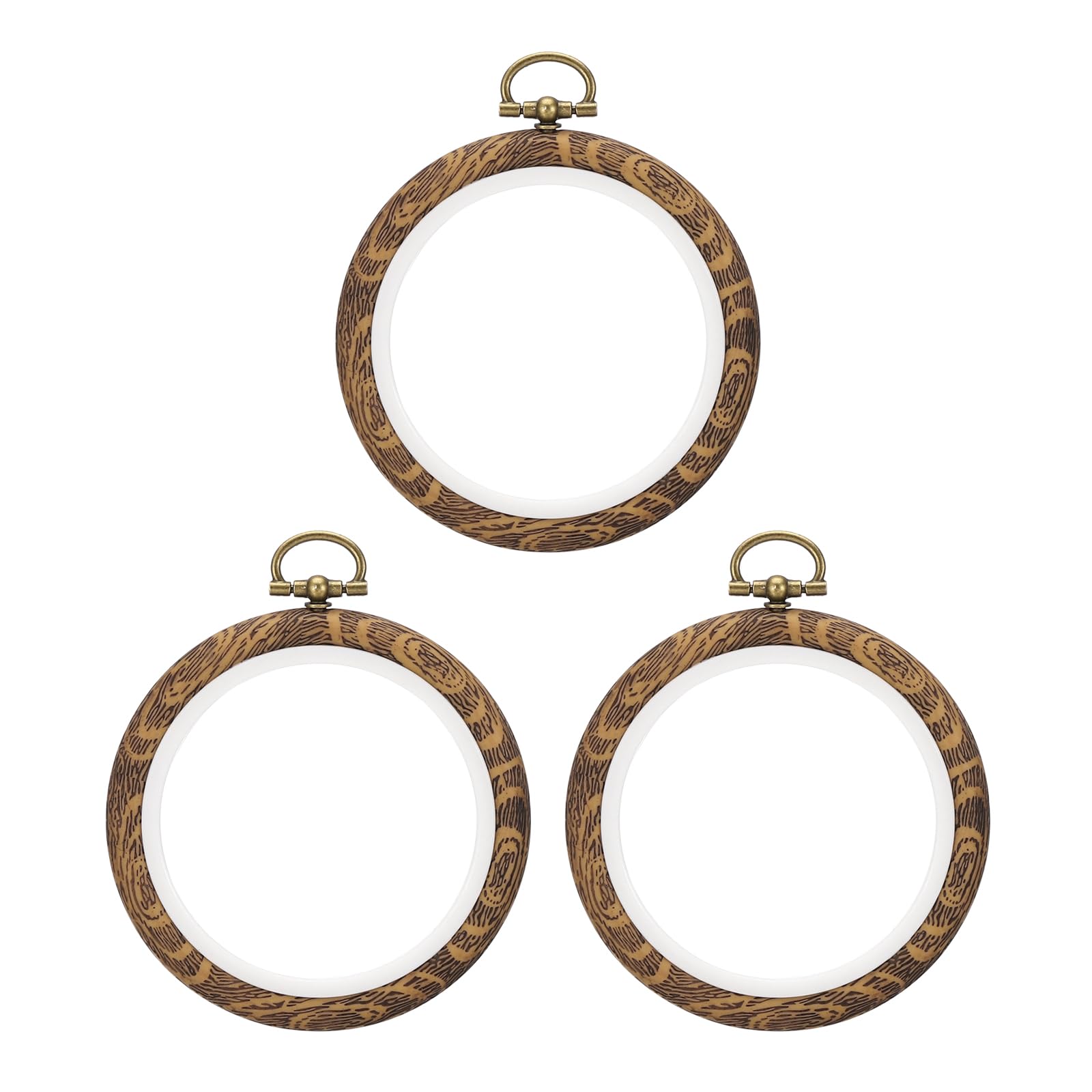 PATIKIL 2.5inch Embroidery Hoops, 3Pieces Imitated Wood Circle Frame Cross Stitch Hoop Ring for Embroidery Art Craft Sewing Ornaments Hanging Decoration