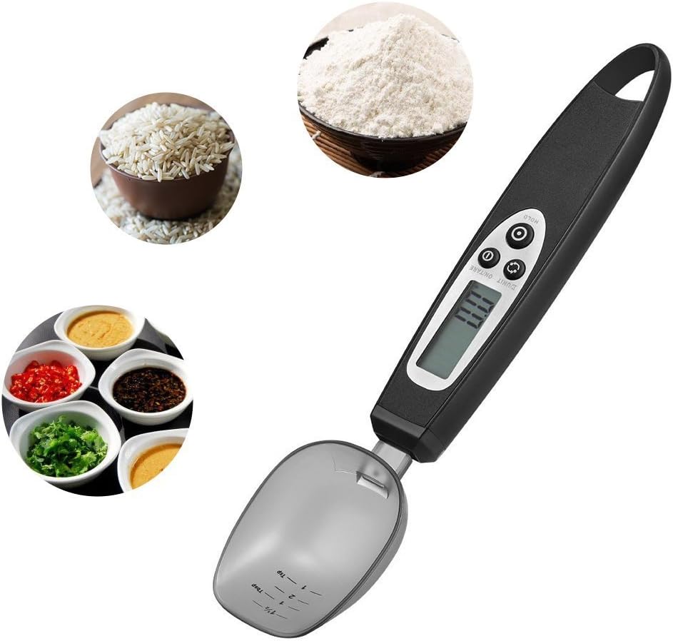Meer Kitchen Scale, Electronic Digital Stainless Measuring Spoon Scale 500g / 0.1g Accurate Weighing Scoop Gauge for Cooking, Baking, Portioning