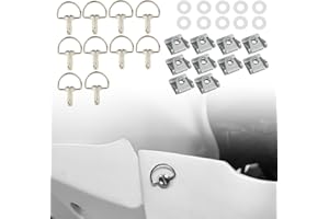 REARACE 1/4 Turn Quick Release Fasteners, 10 Pack Motorcycle Race Fasteners Quick Release D-Ring Fairing Fastener Clip (Silver,17 mm)