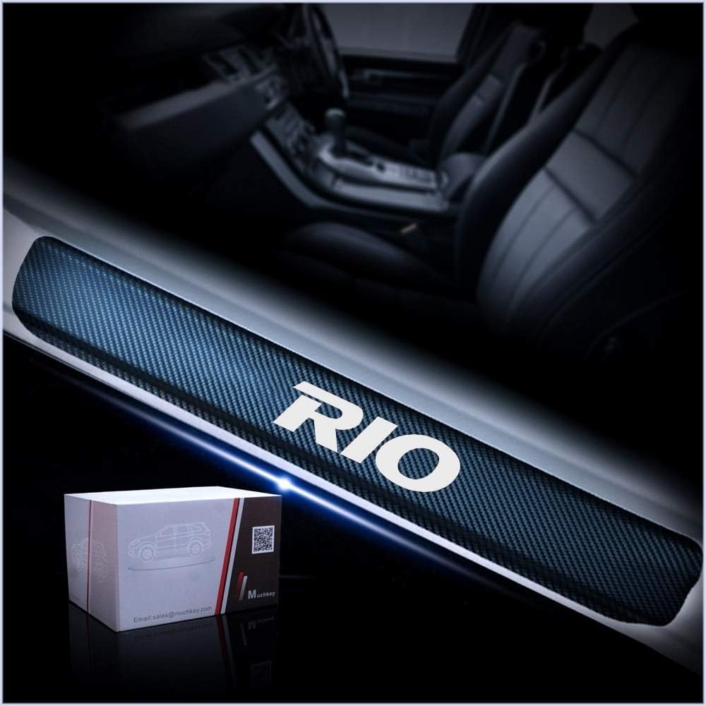 4pcs / Set Scuff Plate Door Sill Carbon Fiber Car Sticker for KIA Rio Sedan Hatchback K2 2010 A 2014 2015 2016 2017