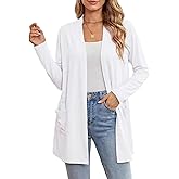 Yekaty Womens Lightweight Cardigans Open Front Long Sleeve Drape Kimono Cardigan Sweaters with Pockets