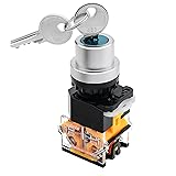 OELFFOW 1Pack Black 2-Position Key Switch 1NO 1NC 4