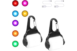2Pcs Dog Lights, Dog Collar Lights for Night Walking, USB Rechargeable, 4 Modes, Waterproof Safety Light for Night Walking Ru