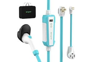 EG evgoer Electric Vehicle Charger Level 2 & Level 1, 32Amp 110V-240V Schedule Timer 20ft Cable Portable EV Home Charging Station, 8A-32A Adjustable Current Compatible with All SAE J1772 EVs