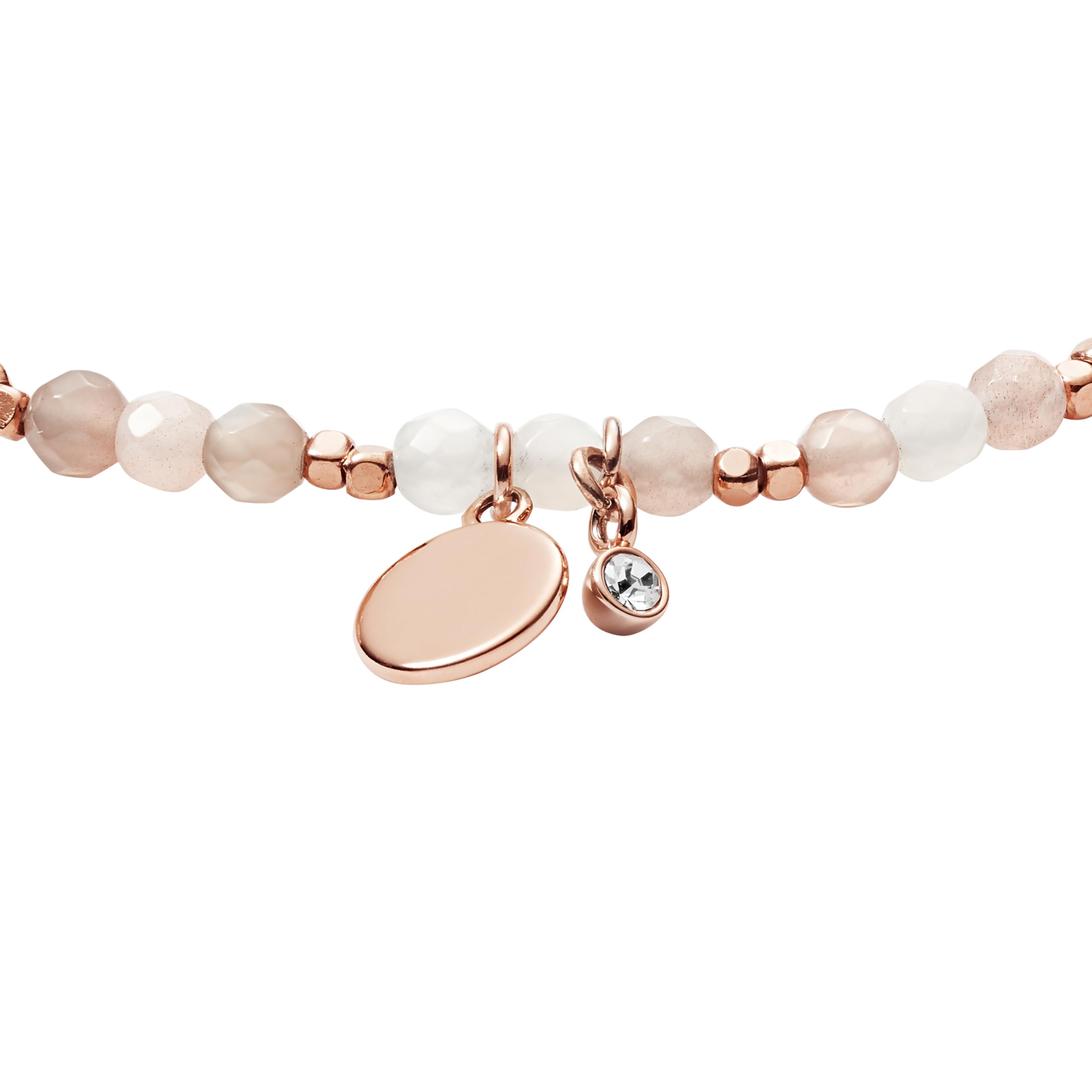 Fossil Women's Rose Gold-Tone Stainless Steel Chain or Beaded Bracelet for Women