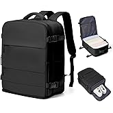 coowoz Travel Backpack Carry On for Women Man Gym Backpack with Laptop Compartment Mochila de Viaje Teacher Personal Item Backpacks Rucksack Airplane Accessories Must Haves,Black Small