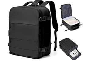 coowoz Travel Backpack Carry On for Women Man Gym Backpack with Laptop Compartment Mochila de Viaje Teacher Personal Item Backpacks Rucksack Airplane Accessories Must Haves,Black Small