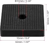 PATIKIL Rubber Anti-Vibration Pads 8 Pcs Square 1.97"x1.97"x0.4" with Hole Black view 2