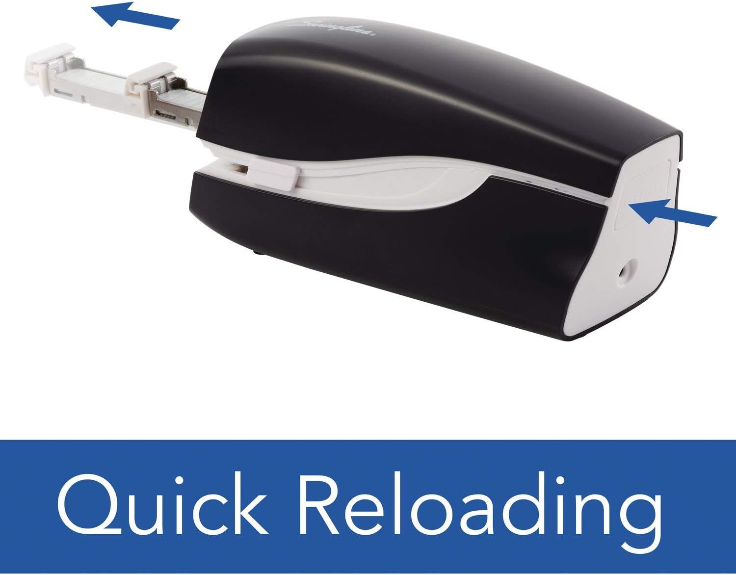 Swingline Electric Stapler, Compact, Full Strip, 20 Sheet Capacity, AC Adapter or Battery Powered, Portable, Black (48200) : Desk Staplers : Office Products