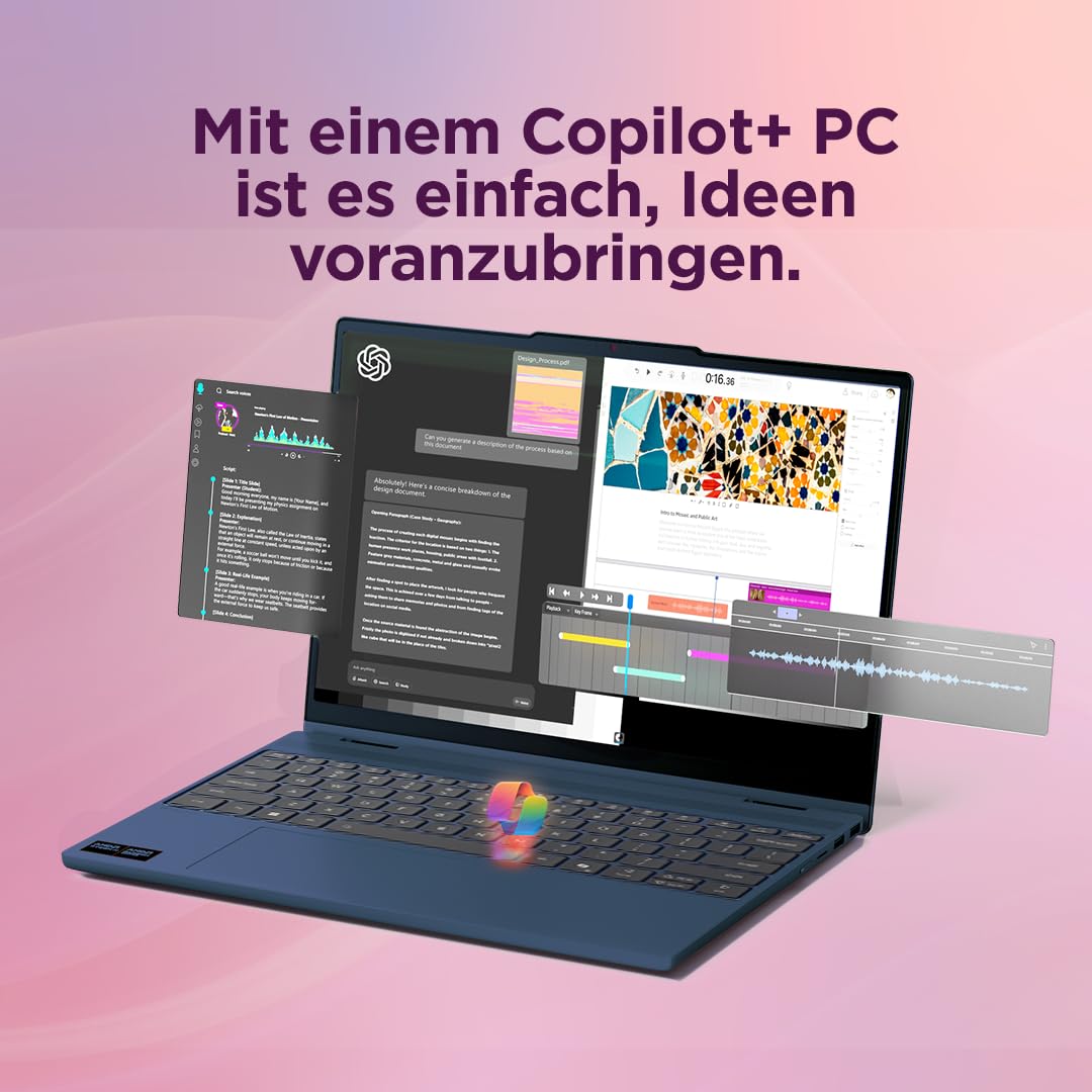 Lenovo IdeaPad 5 2in1 Laptop | 14" WUXGA Touch Display | AMD Ryzen 7 250 | 16GB RAM | 512GB SSD | AMD Radeon 780M | Windows 11 | QWERTZ | exkl. Farbe in Cosmic blau | 3 Monate Premium Care 8