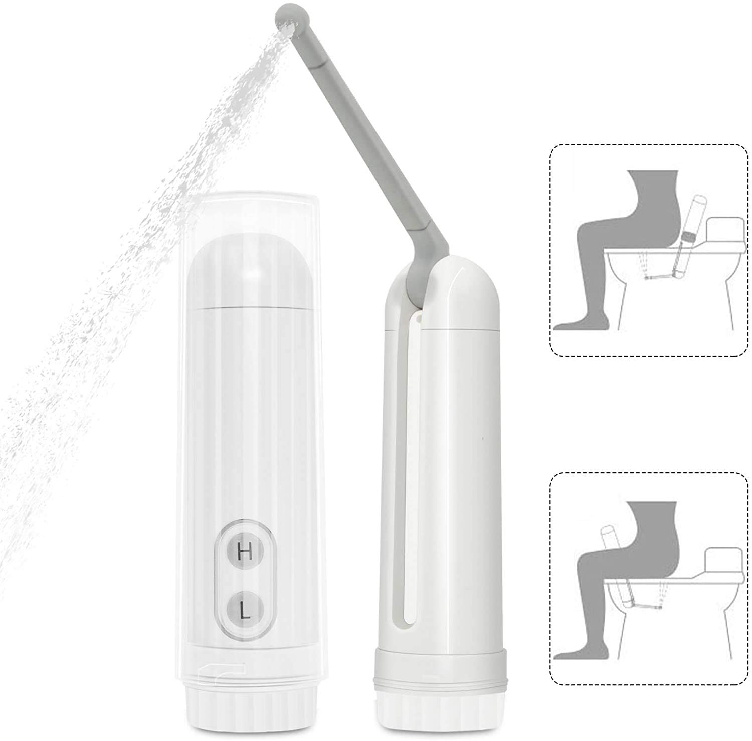 Portable Travel Bidet, YAMI IPX6 Waterproof Electric Bidet Sprayer with Automatic Decompression Film and Nozzle 180 Degree Adjustment for Baby Wash, Personal Care, Disability, Traveling (140ml)