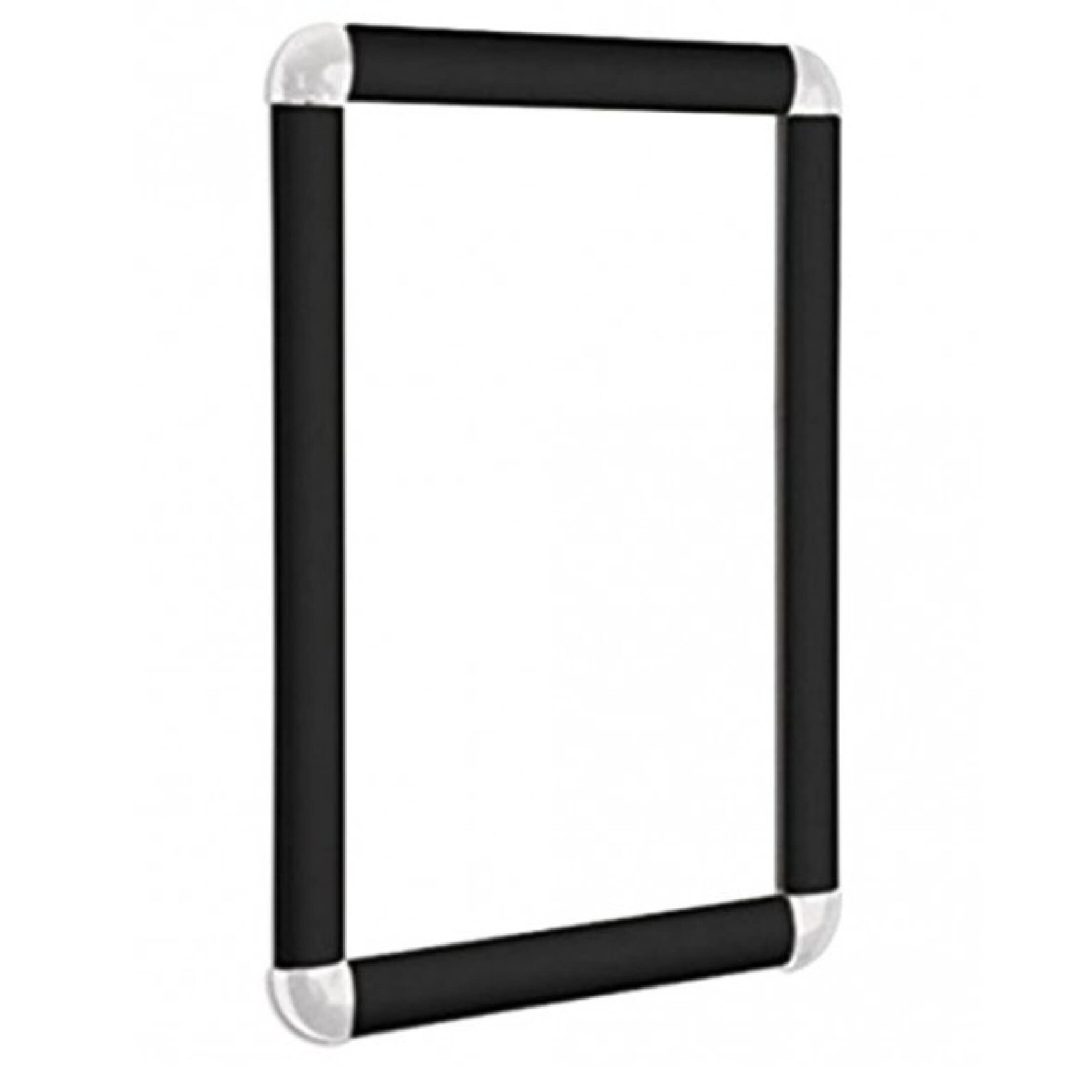 Black Snap Frame A4 – Clip Frame with Rounded Corners for Wall Display | Front-Loading Picture Holder | Available in A0, A1, A2, A3 (1 X BLACK A4)